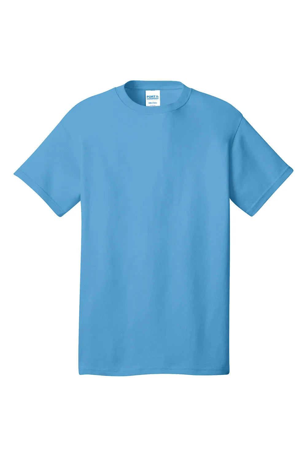 Port & Company Mens Core Short Sleeve Crewneck T-Shirt - Aquatic Blue