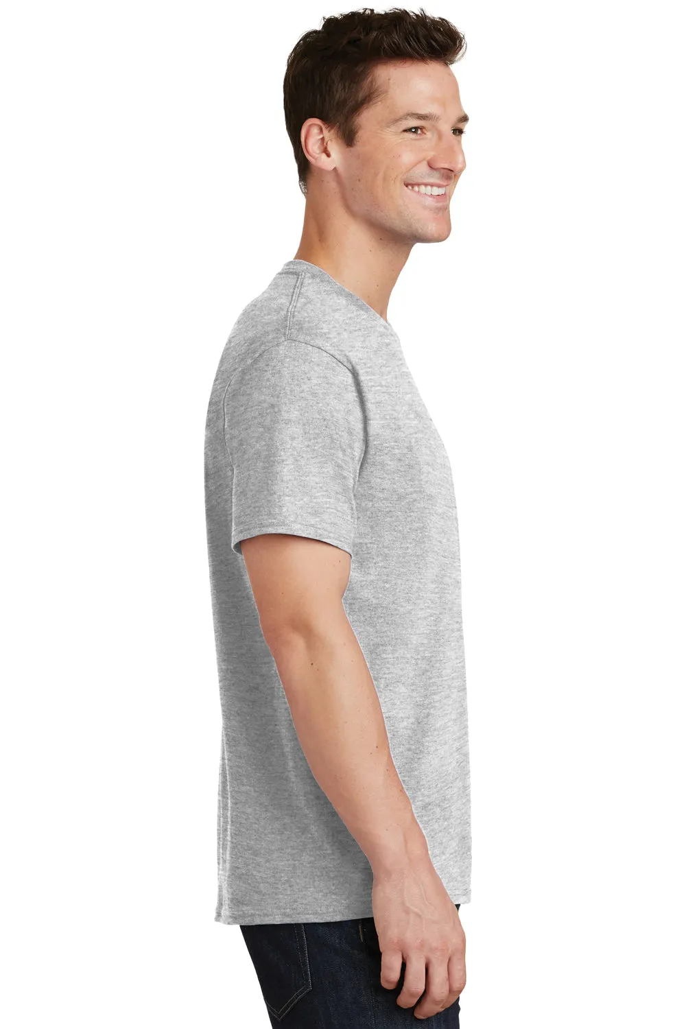 Port & Company Mens Core Short Sleeve Crewneck T-Shirt - Ash Grey