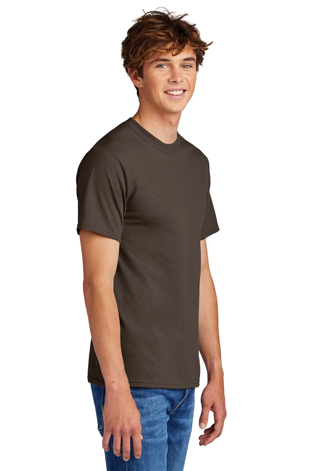 Port & Company Mens Core Short Sleeve Crewneck T-Shirt - Brown