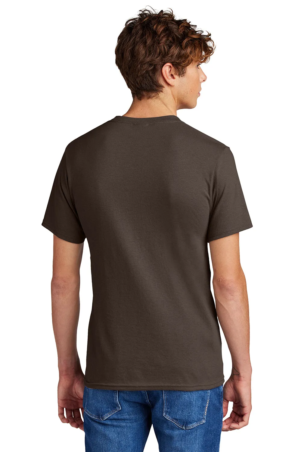 Port & Company Mens Core Short Sleeve Crewneck T-Shirt - Brown