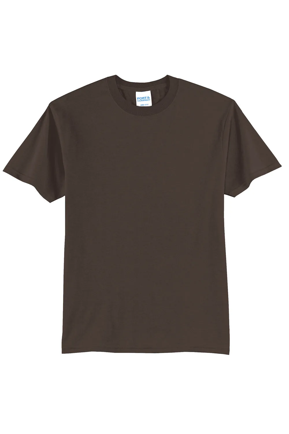 Port & Company Mens Core Short Sleeve Crewneck T-Shirt - Brown