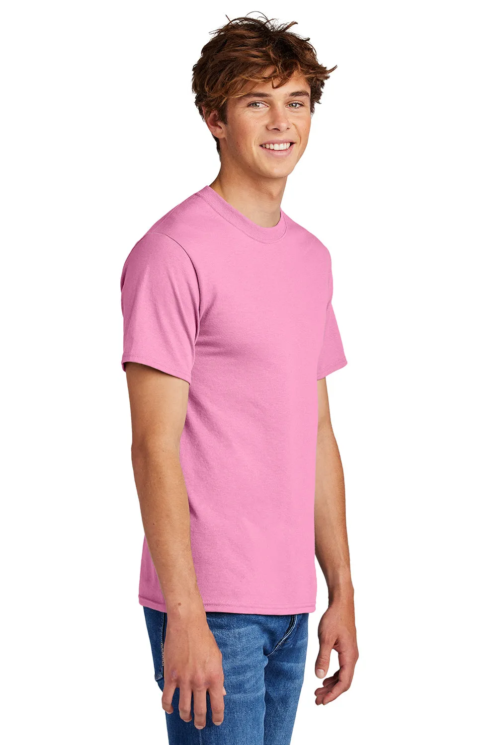 Port & Company Mens Core Short Sleeve Crewneck T-Shirt - Candy Pink