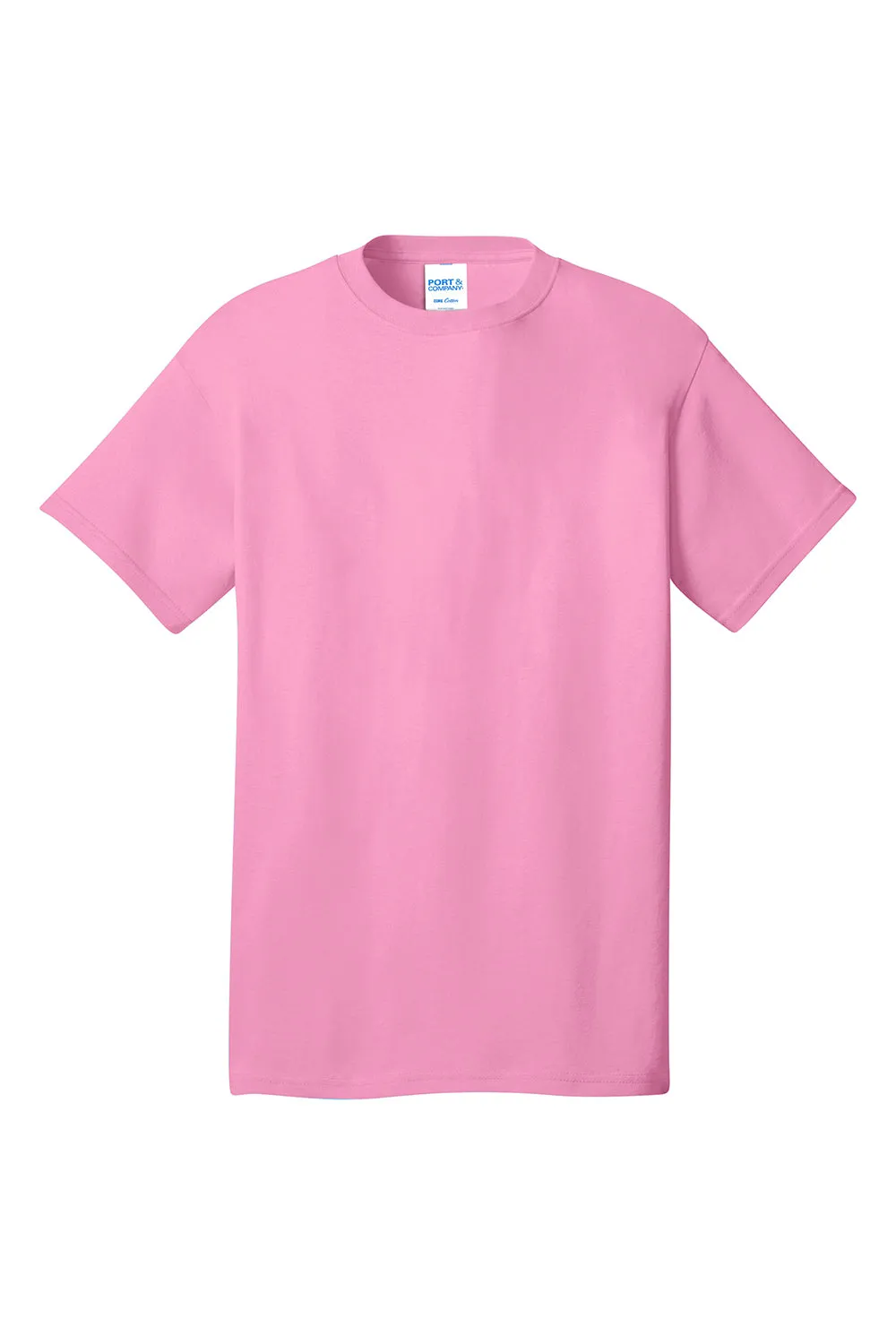 Port & Company Mens Core Short Sleeve Crewneck T-Shirt - Candy Pink