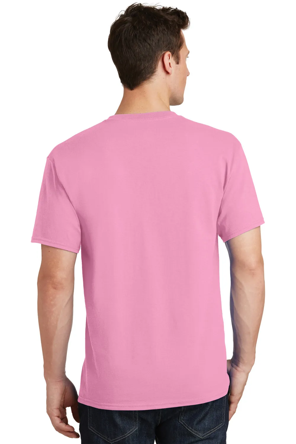Port & Company Mens Core Short Sleeve Crewneck T-Shirt - Candy Pink