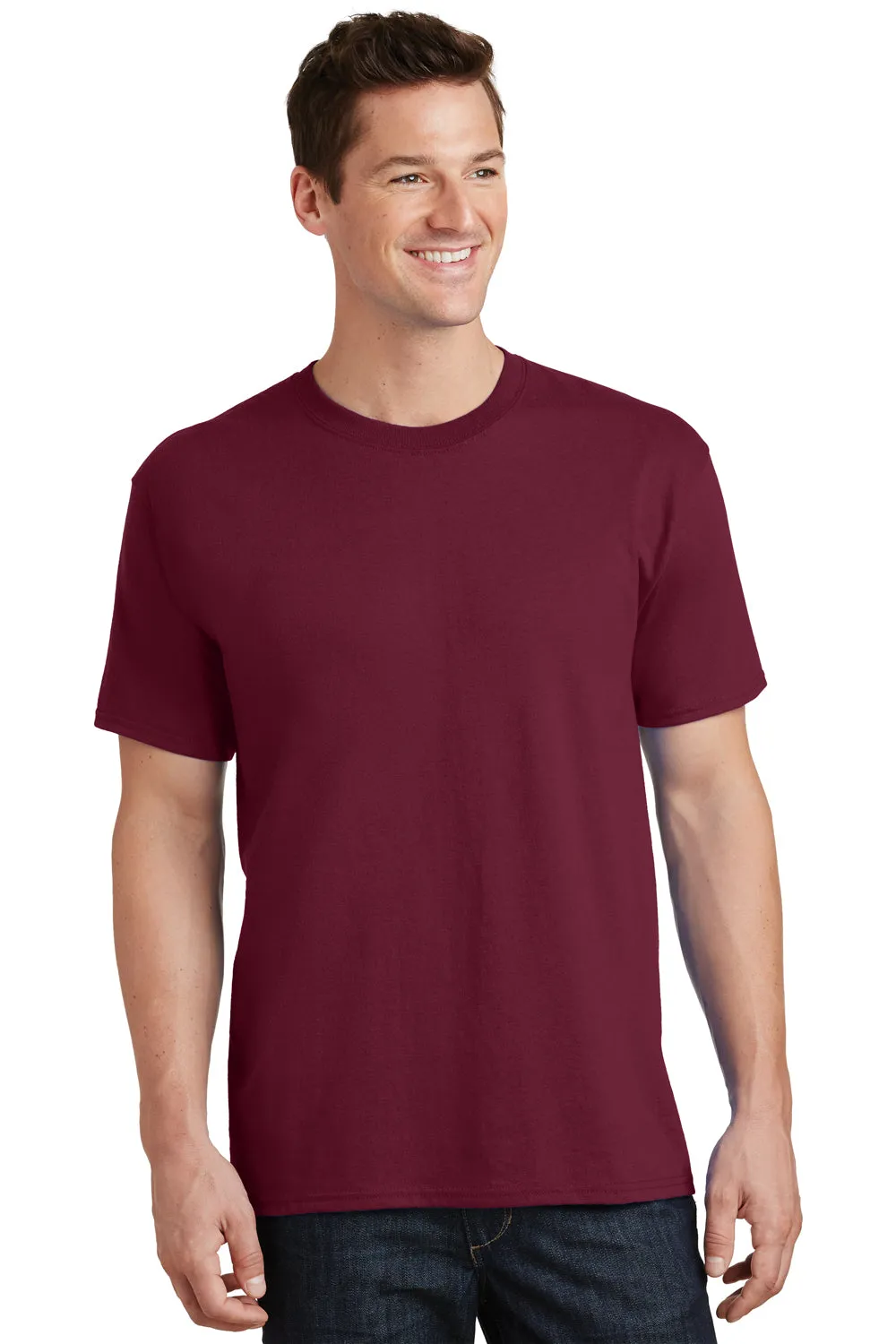 Port & Company Mens Core Short Sleeve Crewneck T-Shirt - Cardinal Red