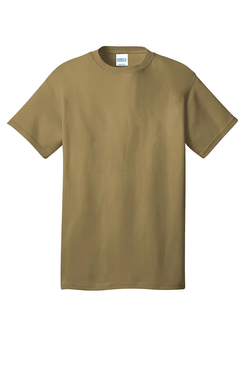 Port & Company Mens Core Short Sleeve Crewneck T-Shirt - Coyote Brown