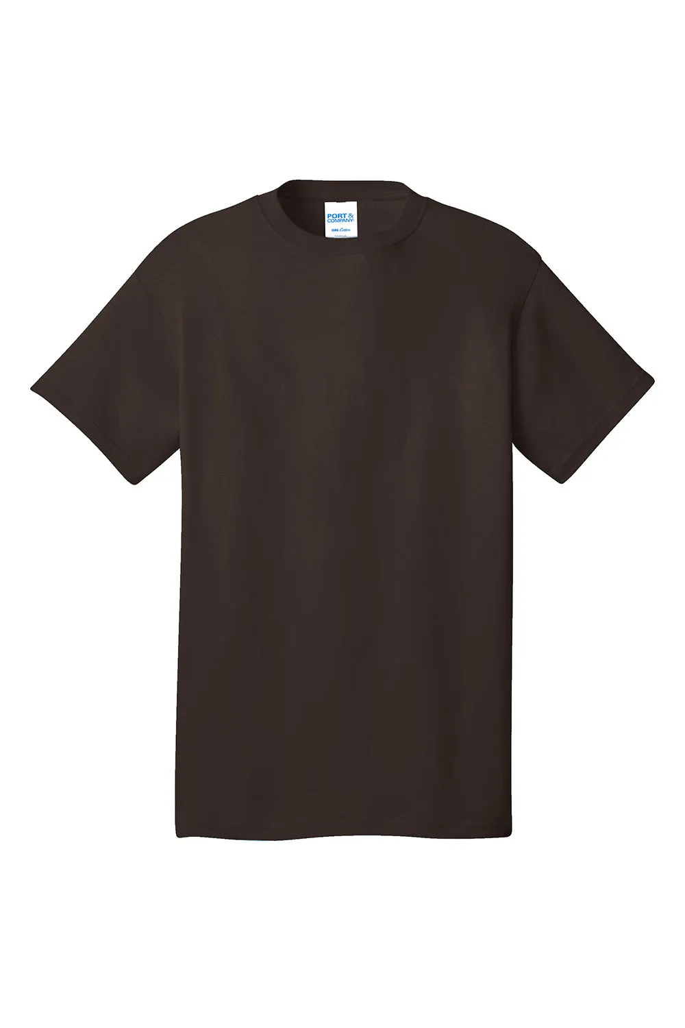 Port & Company Mens Core Short Sleeve Crewneck T-Shirt - Dark Chocolate Brown