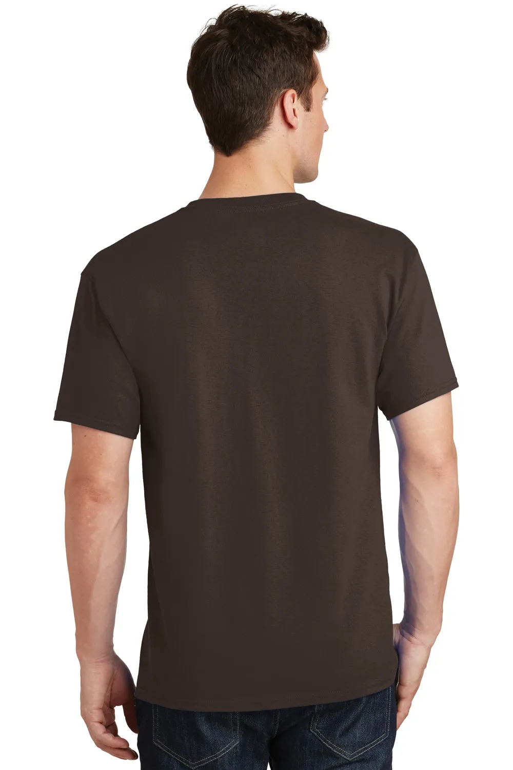 Port & Company Mens Core Short Sleeve Crewneck T-Shirt - Dark Chocolate Brown