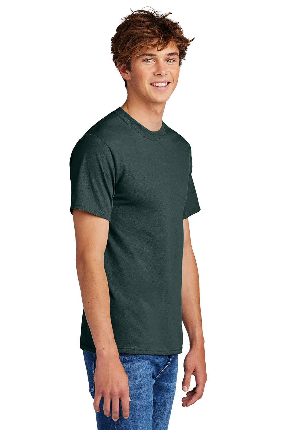 Port & Company Mens Core Short Sleeve Crewneck T-Shirt - Dark Green