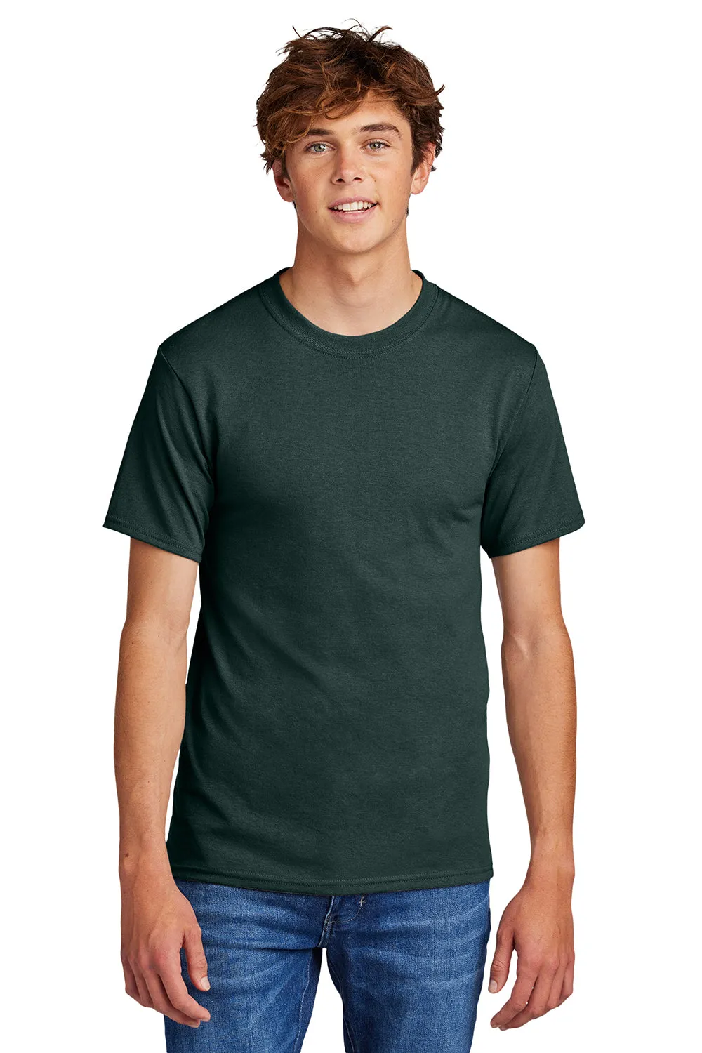 Port & Company Mens Core Short Sleeve Crewneck T-Shirt - Dark Green