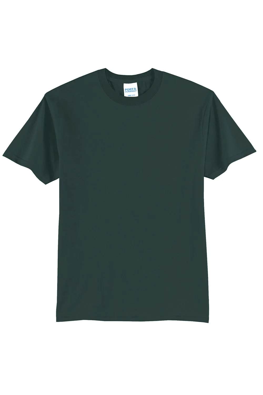 Port & Company Mens Core Short Sleeve Crewneck T-Shirt - Dark Green