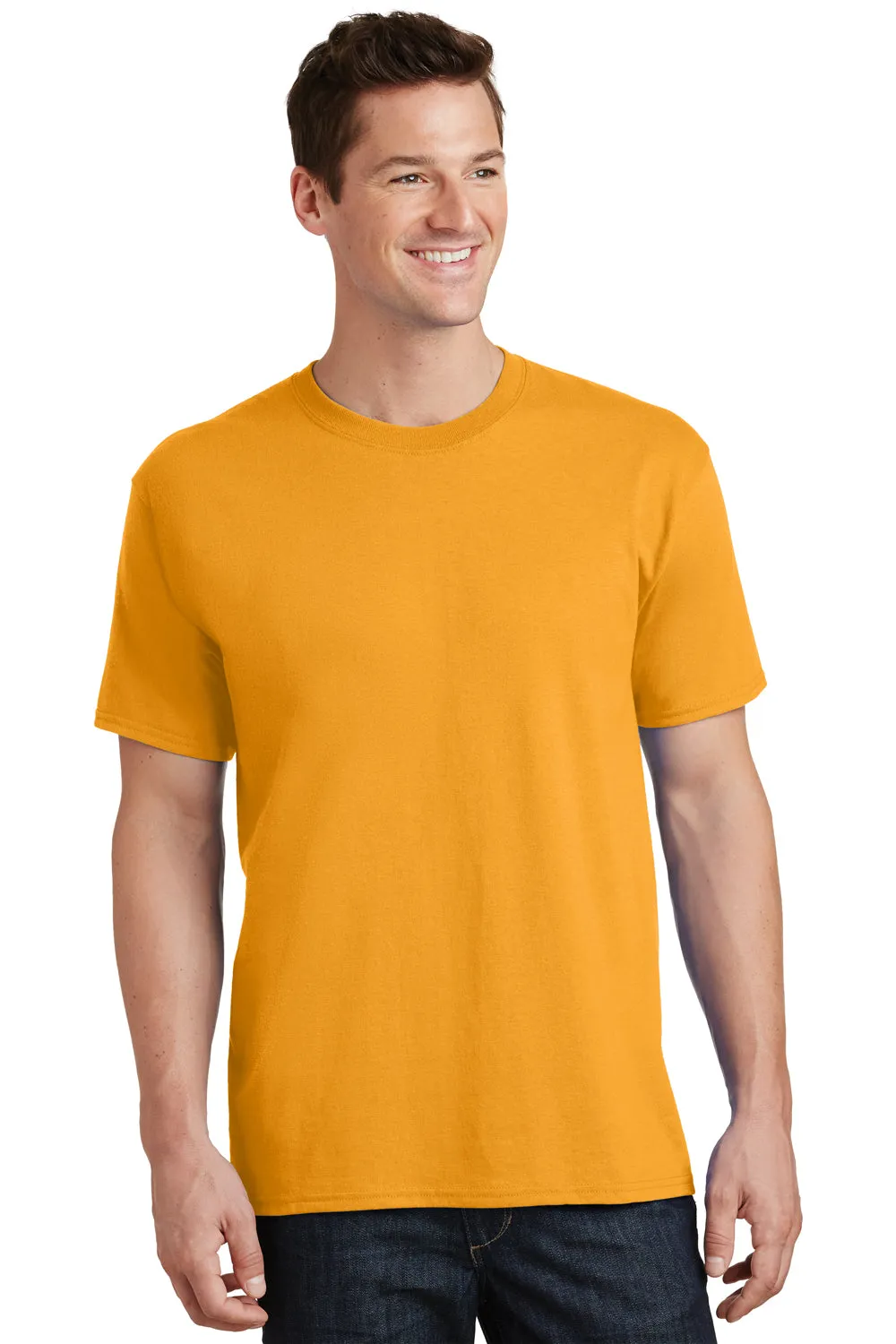 Port & Company Mens Core Short Sleeve Crewneck T-Shirt - Gold