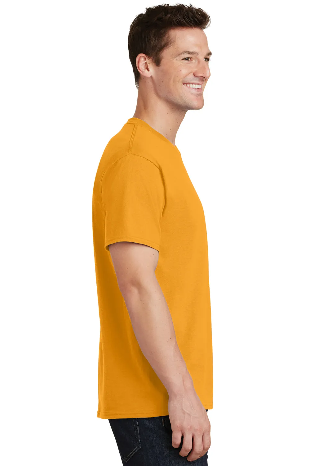 Port & Company Mens Core Short Sleeve Crewneck T-Shirt - Gold
