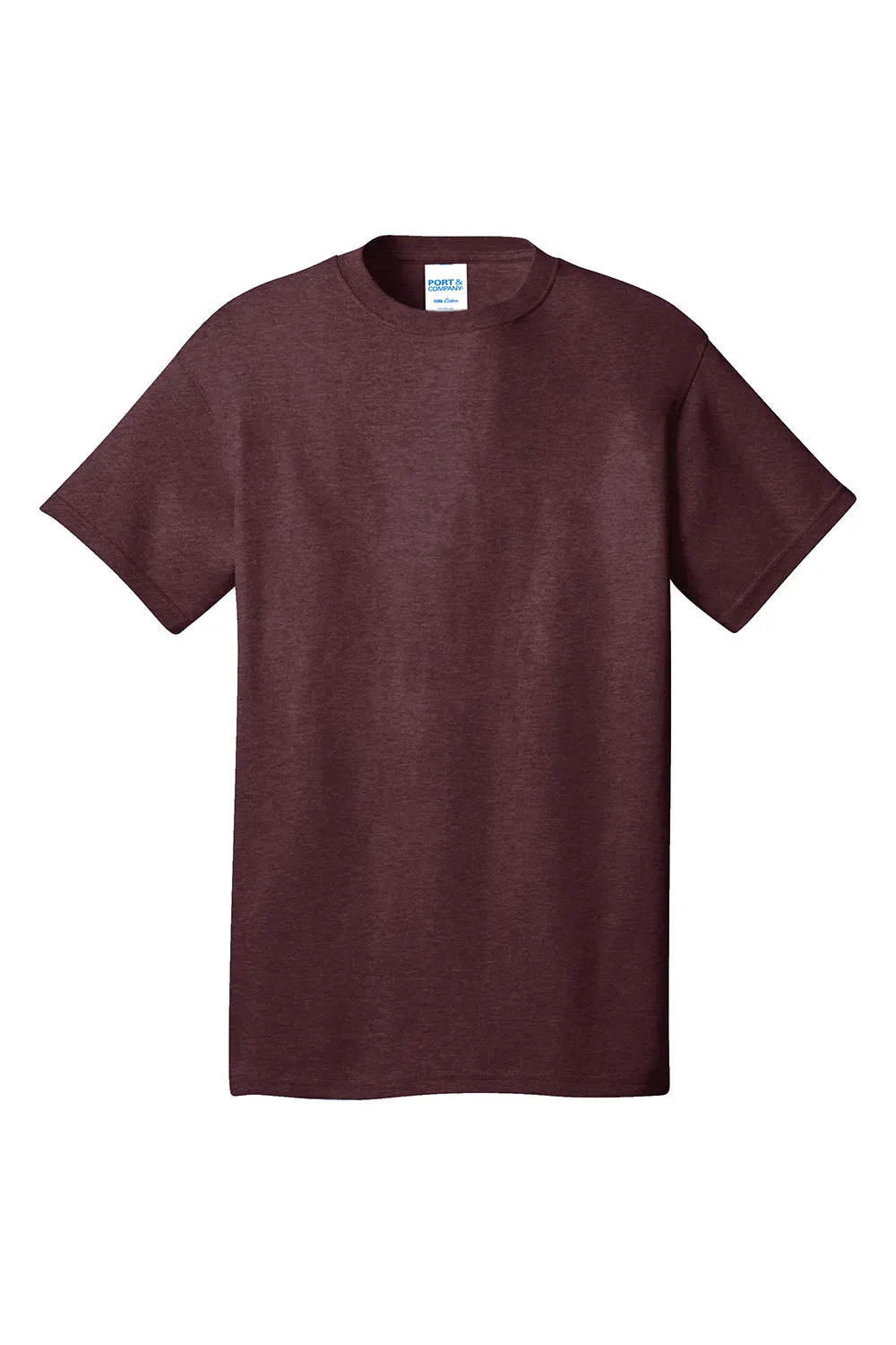 Port & Company Mens Core Short Sleeve Crewneck T-Shirt - Heather Athletic Maroon