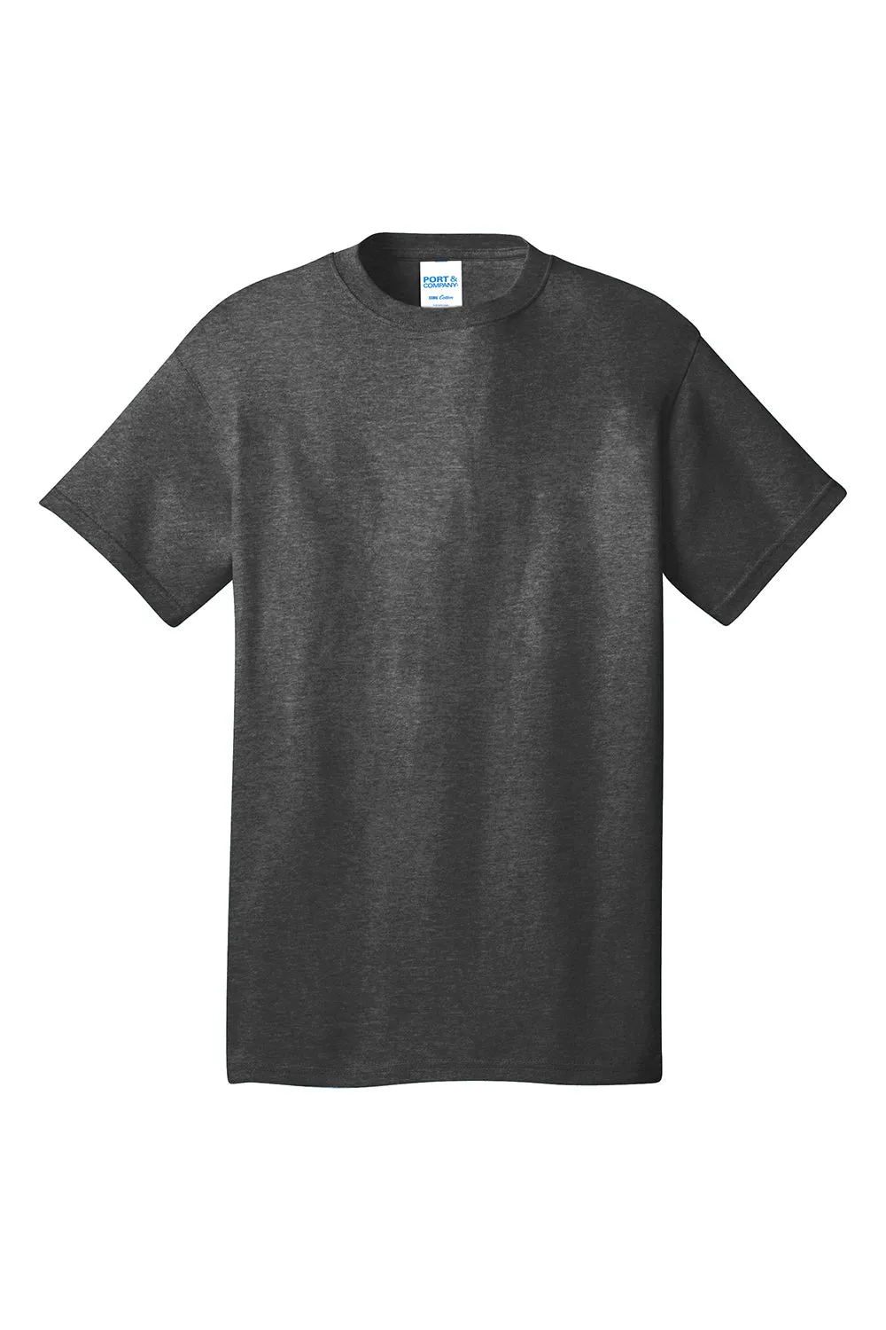 Port & Company Mens Core Short Sleeve Crewneck T-Shirt - Heather Dark Grey
