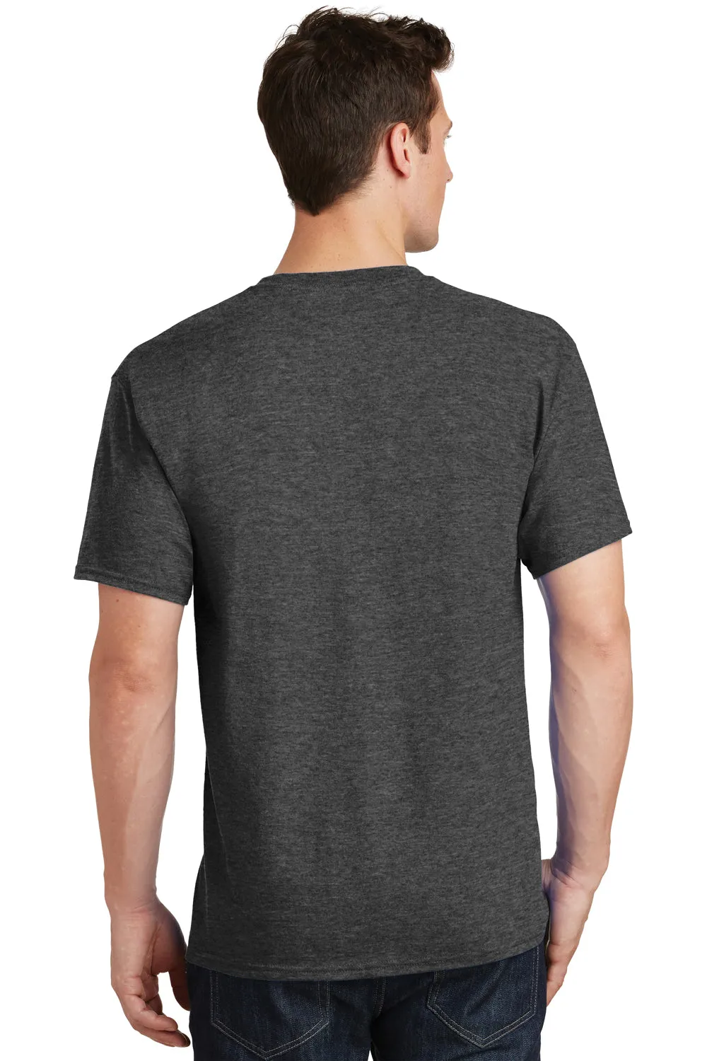 Port & Company Mens Core Short Sleeve Crewneck T-Shirt - Heather Dark Grey