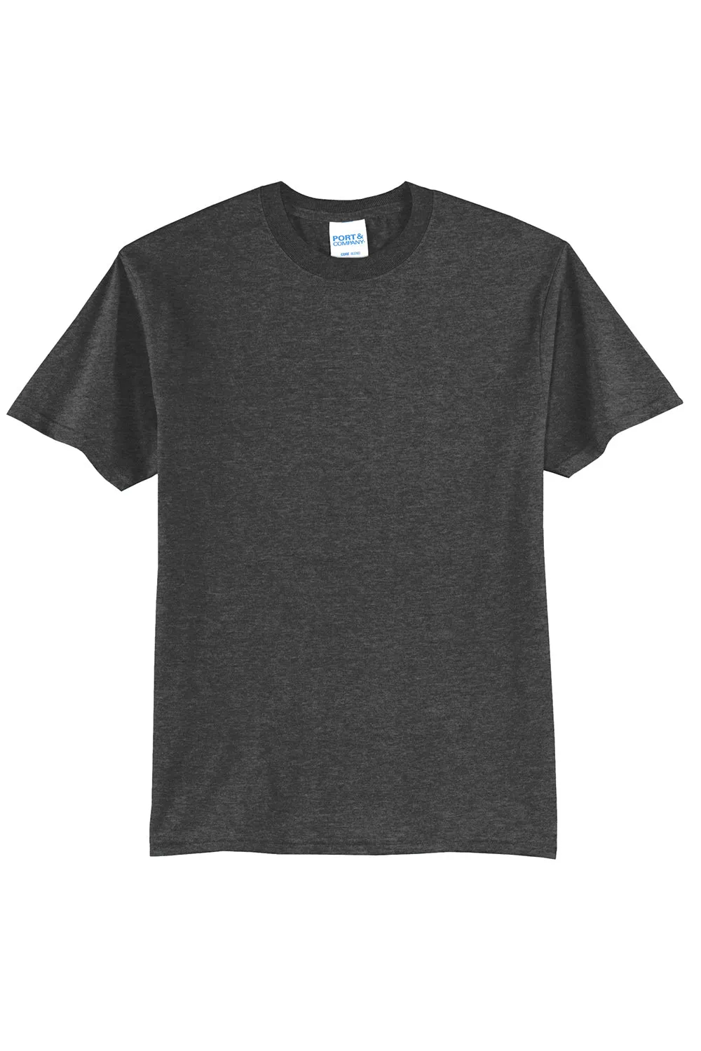 Port & Company Mens Core Short Sleeve Crewneck T-Shirt - Heather Dark Grey