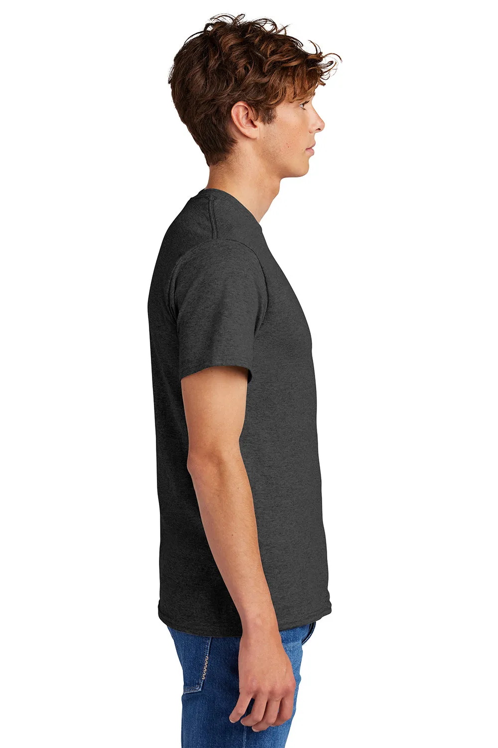Port & Company Mens Core Short Sleeve Crewneck T-Shirt - Heather Dark Grey