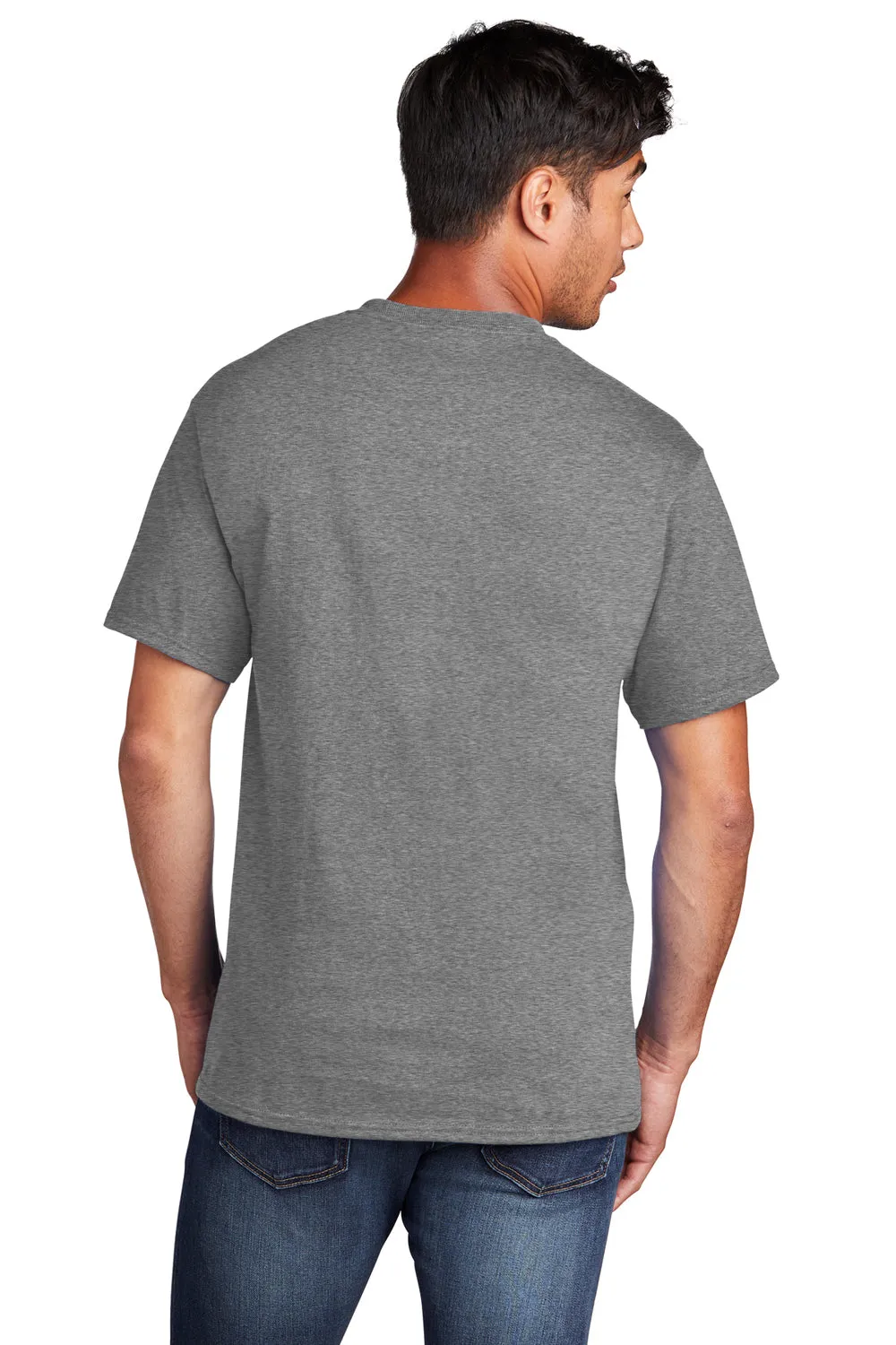 Port & Company Mens Core Short Sleeve Crewneck T-Shirt - Heather Graphite Grey