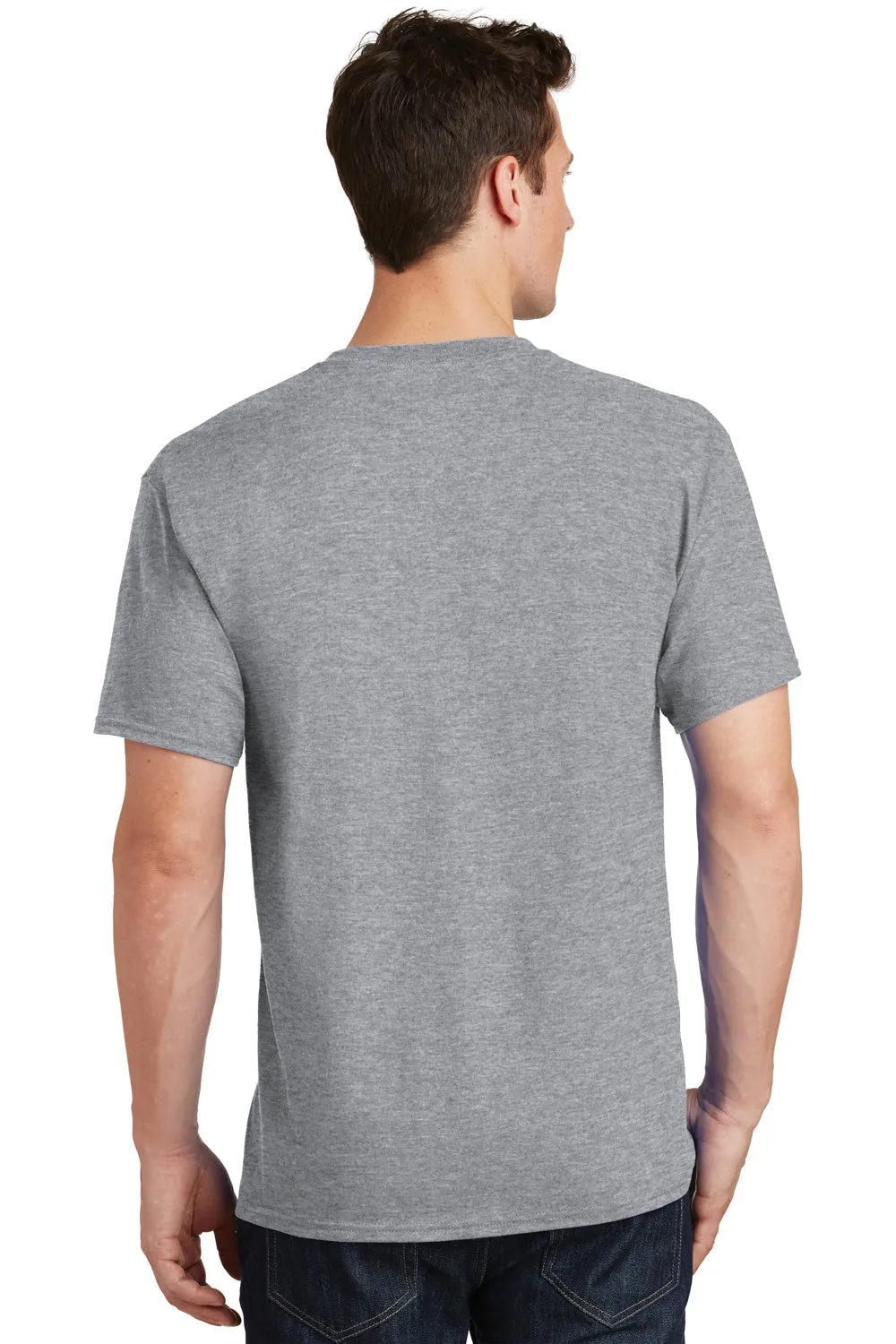 Port & Company Mens Core Short Sleeve Crewneck T-Shirt - Heather Grey