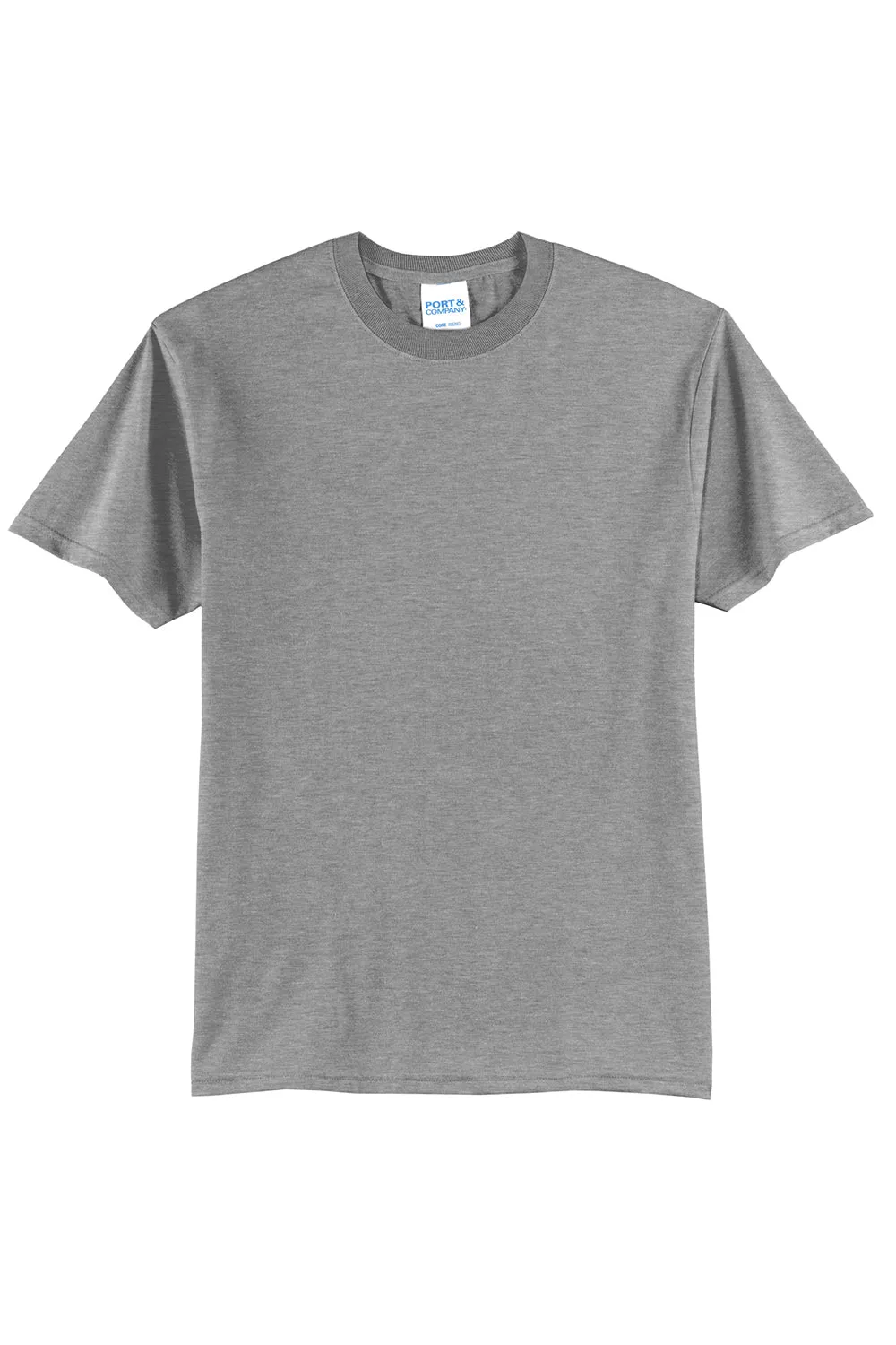 Port & Company Mens Core Short Sleeve Crewneck T-Shirt - Heather Grey