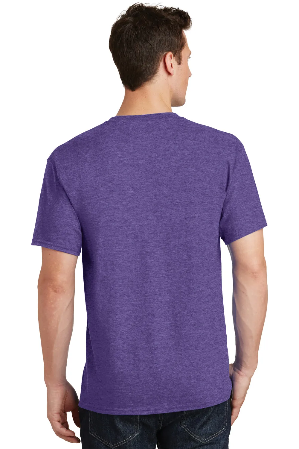 Port & Company Mens Core Short Sleeve Crewneck T-Shirt - Heather Purple