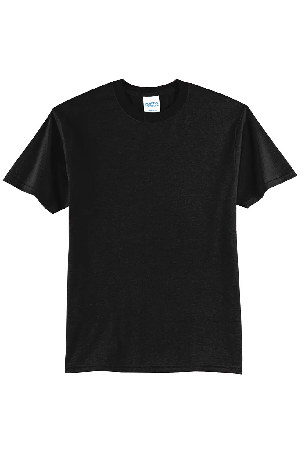 Port & Company Mens Core Short Sleeve Crewneck T-Shirt - Jet Black
