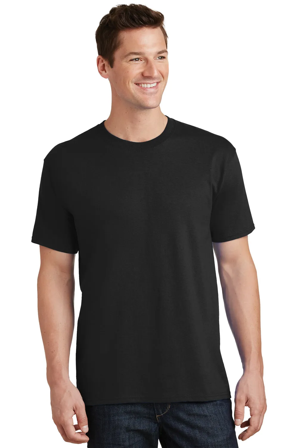 Port & Company Mens Core Short Sleeve Crewneck T-Shirt - Jet Black