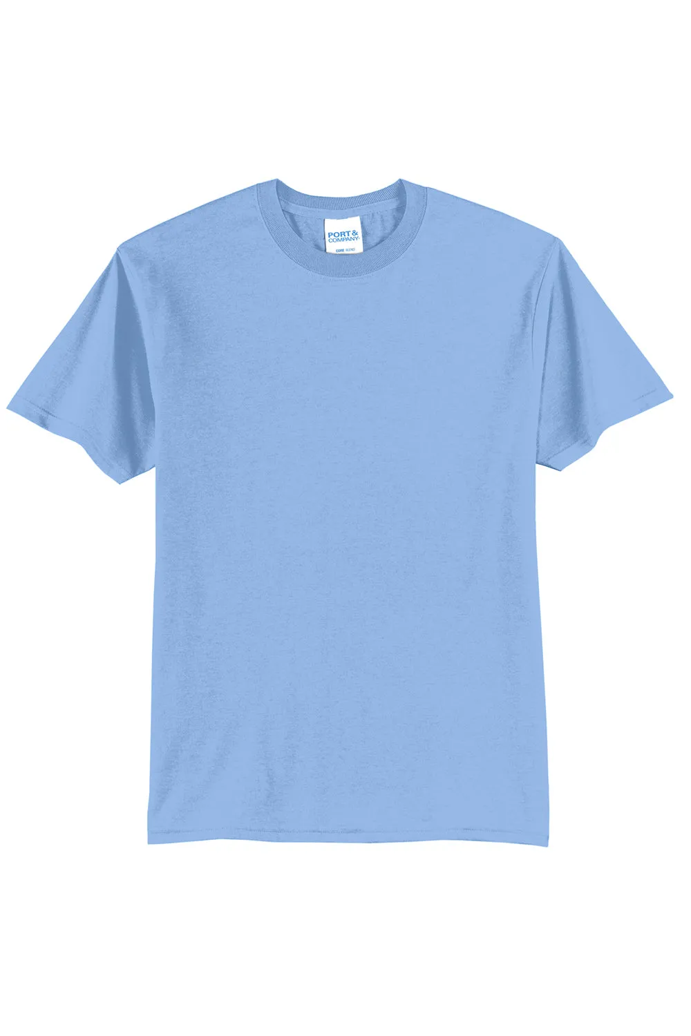 Port & Company Mens Core Short Sleeve Crewneck T-Shirt - Light Blue
