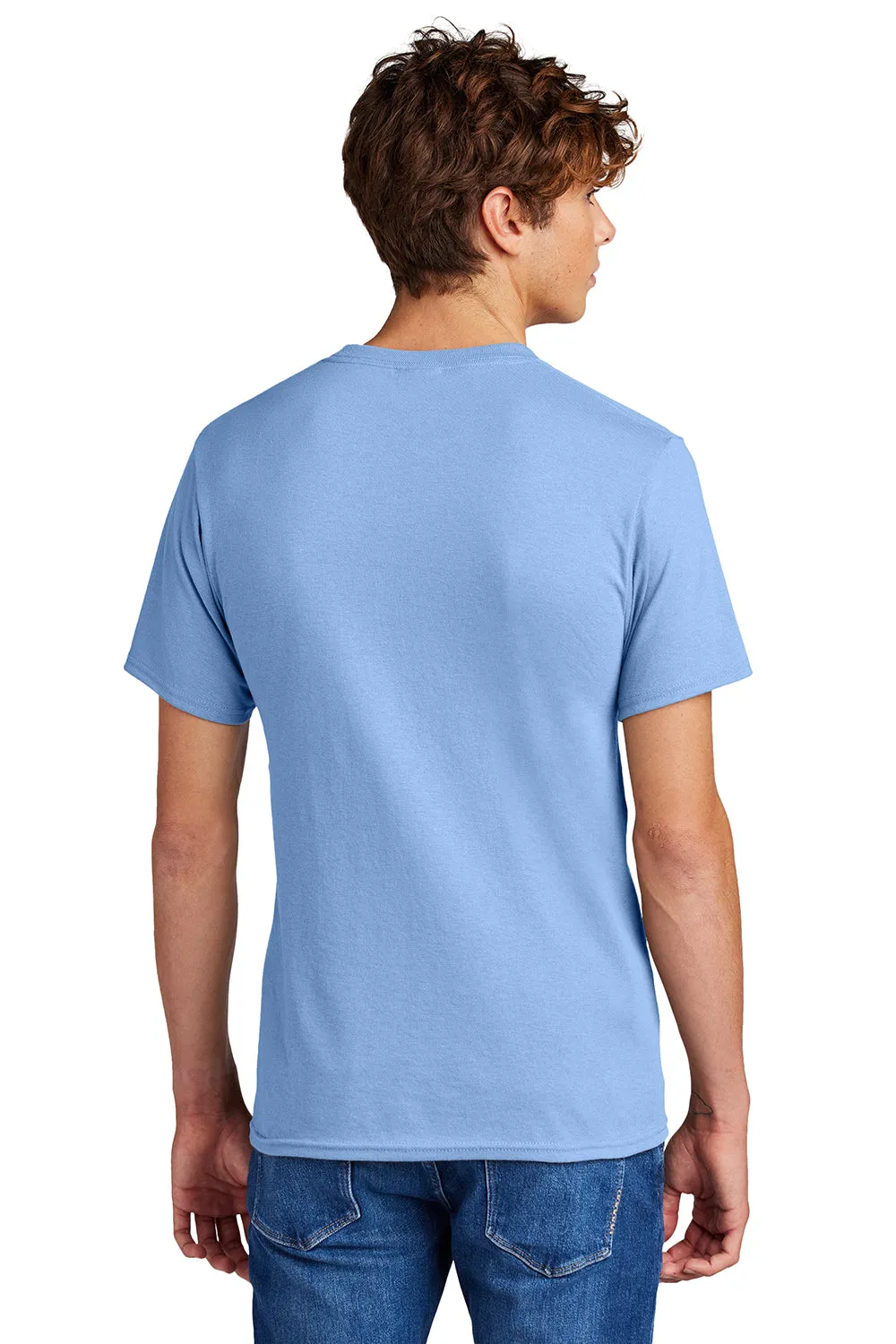 Port & Company Mens Core Short Sleeve Crewneck T-Shirt - Light Blue