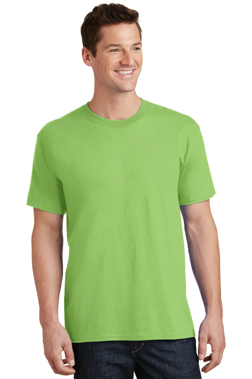 Port & Company Mens Core Short Sleeve Crewneck T-Shirt - Lime Green