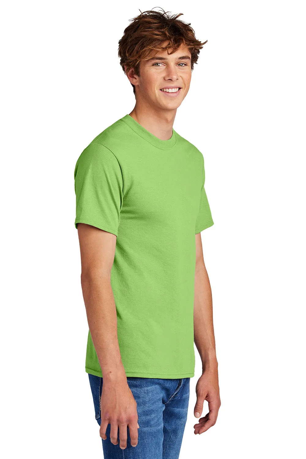 Port & Company Mens Core Short Sleeve Crewneck T-Shirt - Lime Green