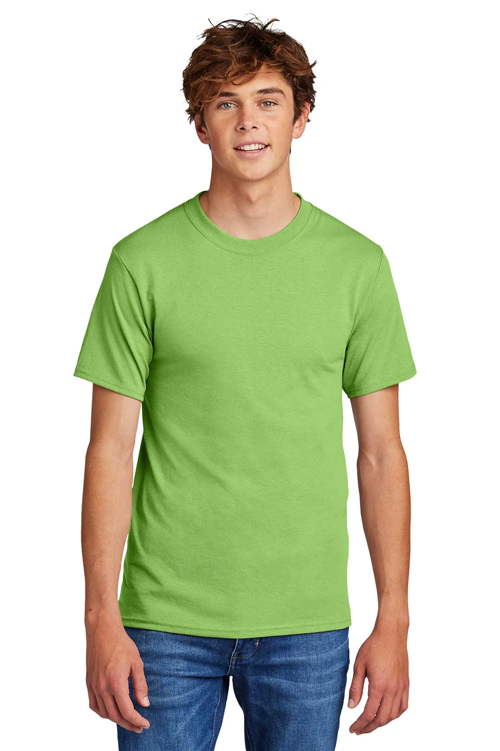 Port & Company Mens Core Short Sleeve Crewneck T-Shirt - Lime Green