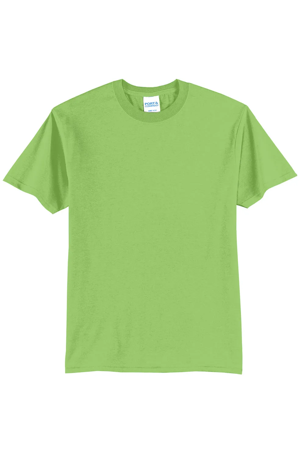 Port & Company Mens Core Short Sleeve Crewneck T-Shirt - Lime Green
