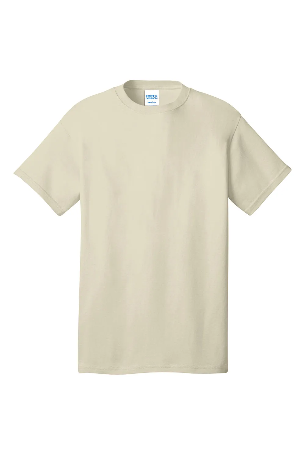 Port & Company Mens Core Short Sleeve Crewneck T-Shirt - Natural