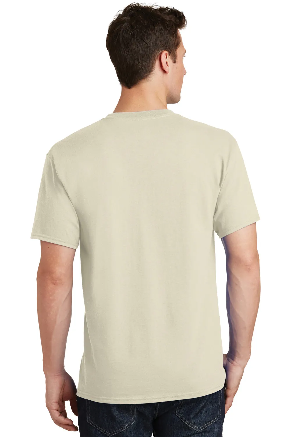 Port & Company Mens Core Short Sleeve Crewneck T-Shirt - Natural