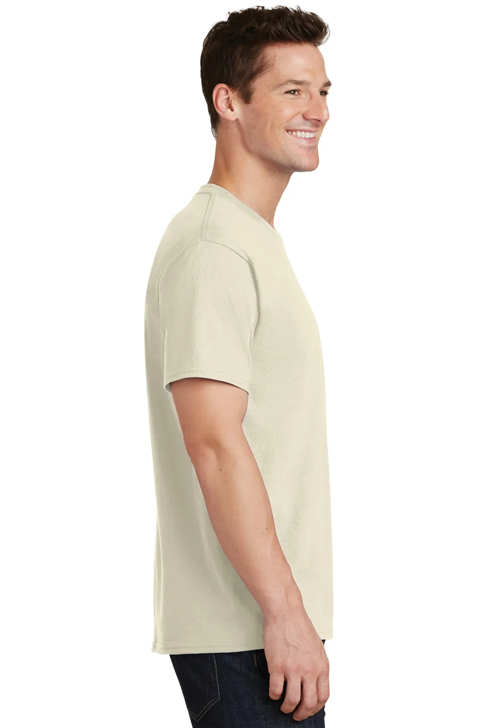 Port & Company Mens Core Short Sleeve Crewneck T-Shirt - Natural