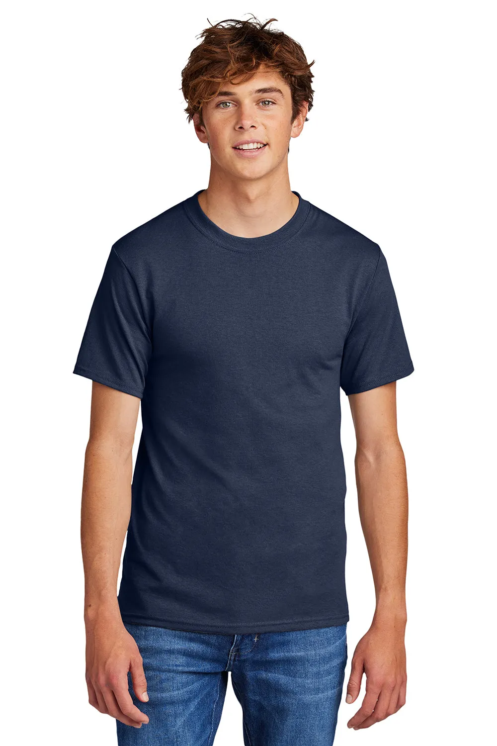Port & Company Mens Core Short Sleeve Crewneck T-Shirt - Navy Blue