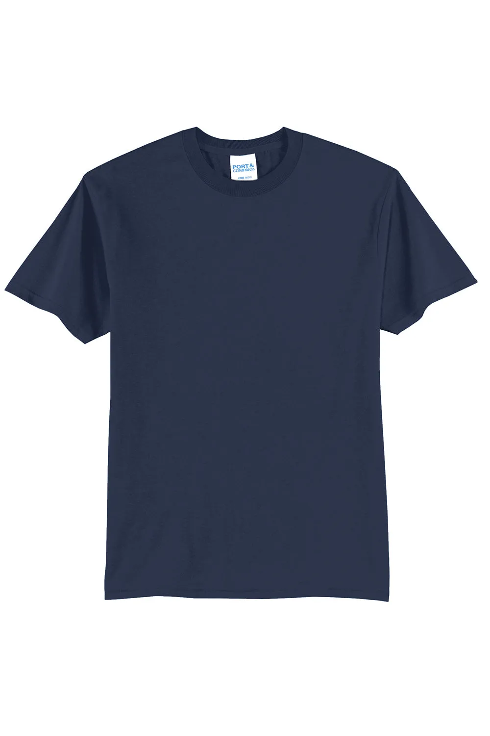 Port & Company Mens Core Short Sleeve Crewneck T-Shirt - Navy Blue