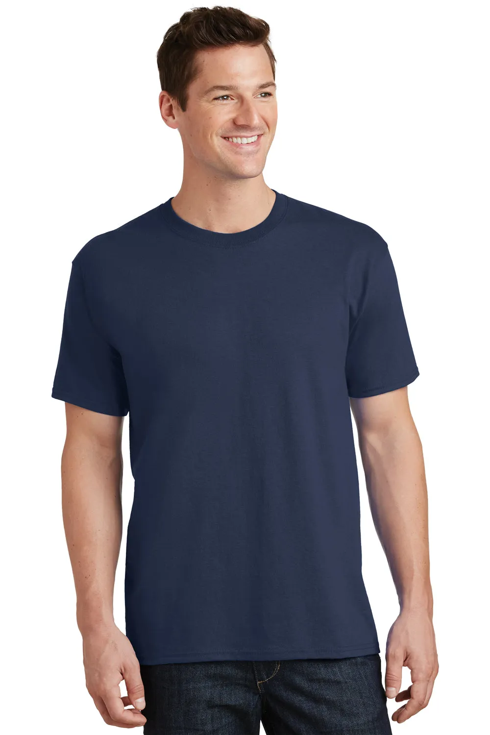 Port & Company Mens Core Short Sleeve Crewneck T-Shirt - Navy Blue