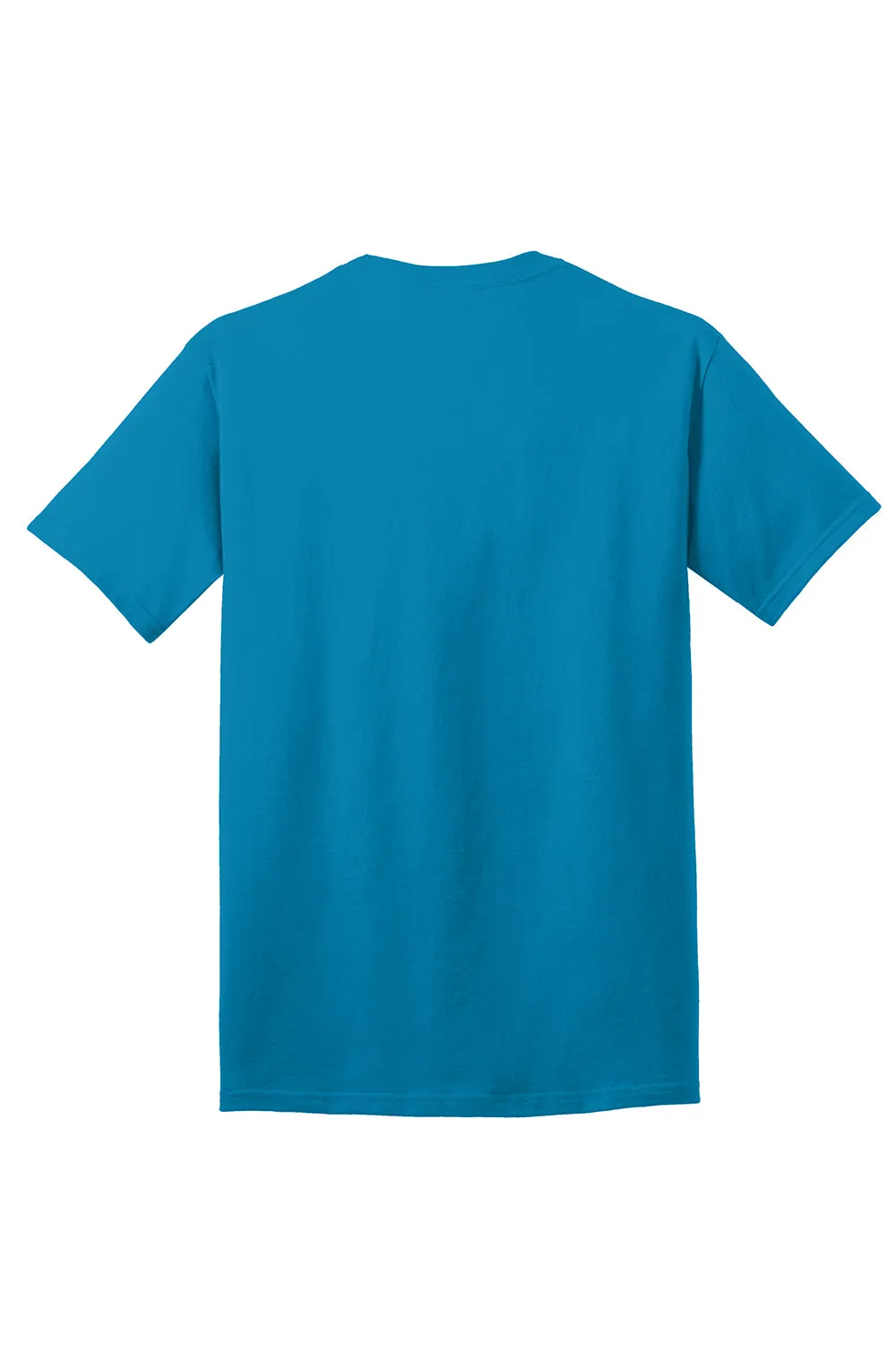 Port & Company Mens Core Short Sleeve Crewneck T-Shirt - Neon Blue