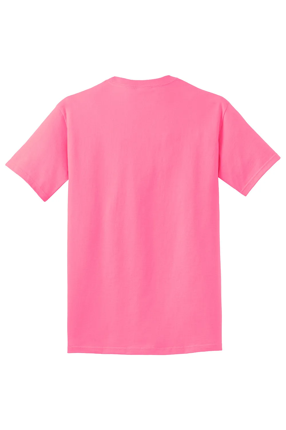 Port & Company Mens Core Short Sleeve Crewneck T-Shirt - Neon Pink
