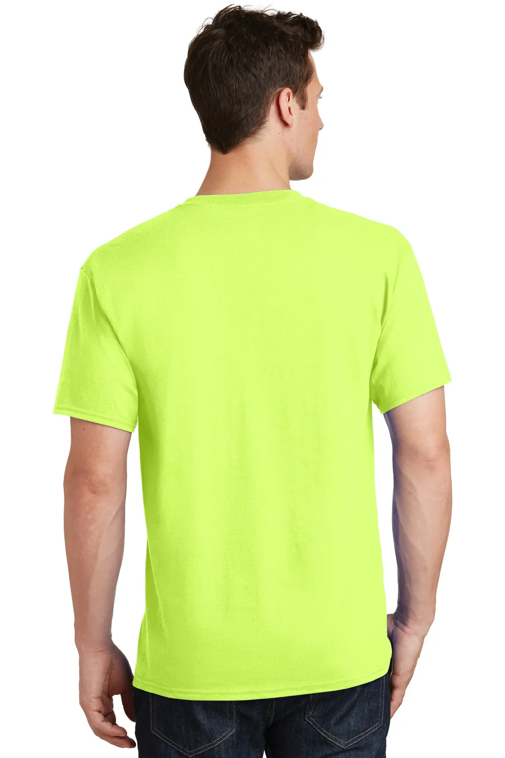 Port & Company Mens Core Short Sleeve Crewneck T-Shirt - Neon Yellow