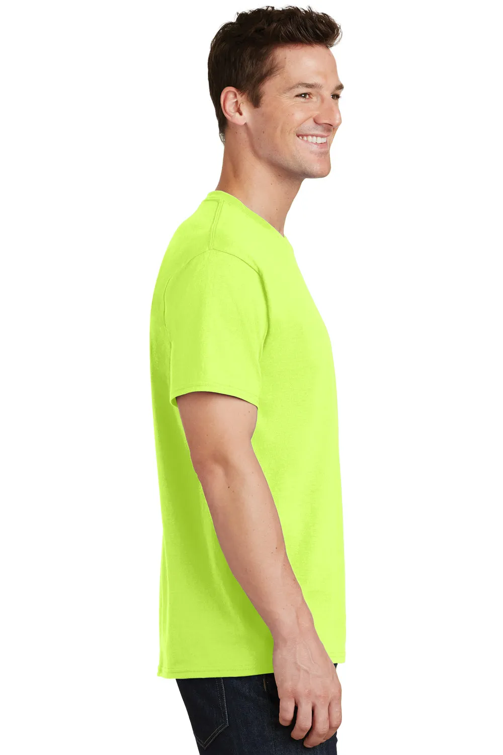 Port & Company Mens Core Short Sleeve Crewneck T-Shirt - Neon Yellow