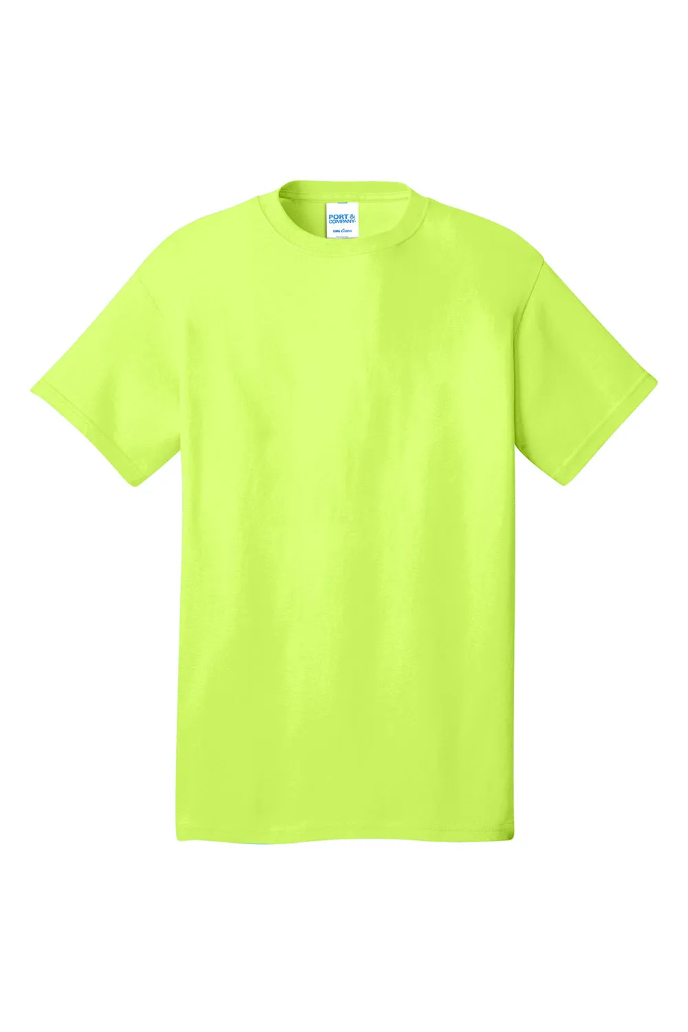 Port & Company Mens Core Short Sleeve Crewneck T-Shirt - Neon Yellow