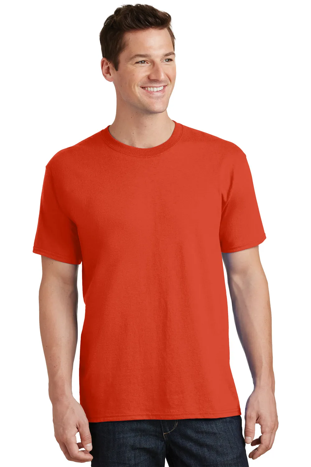 Port & Company Mens Core Short Sleeve Crewneck T-Shirt - Orange