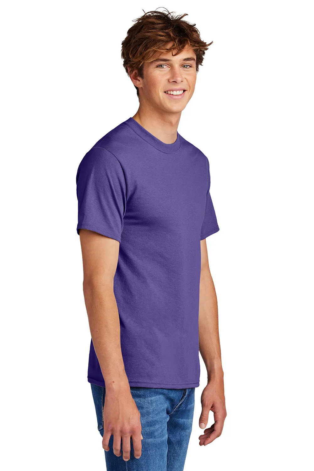 Port & Company Mens Core Short Sleeve Crewneck T-Shirt - Purple