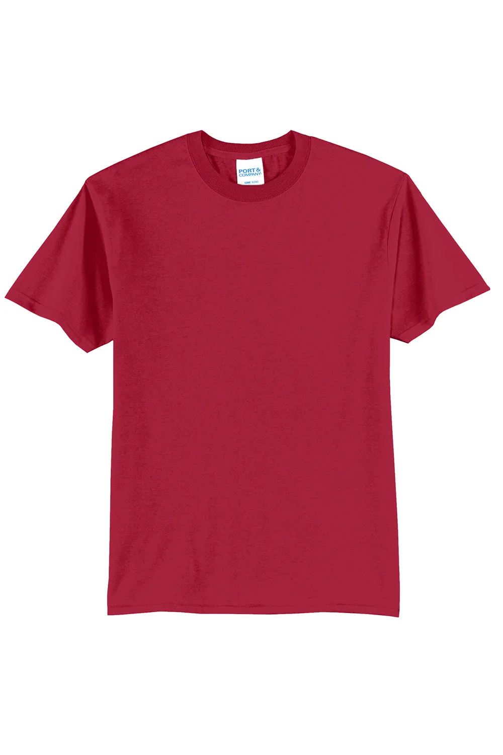 Port & Company Mens Core Short Sleeve Crewneck T-Shirt - Red