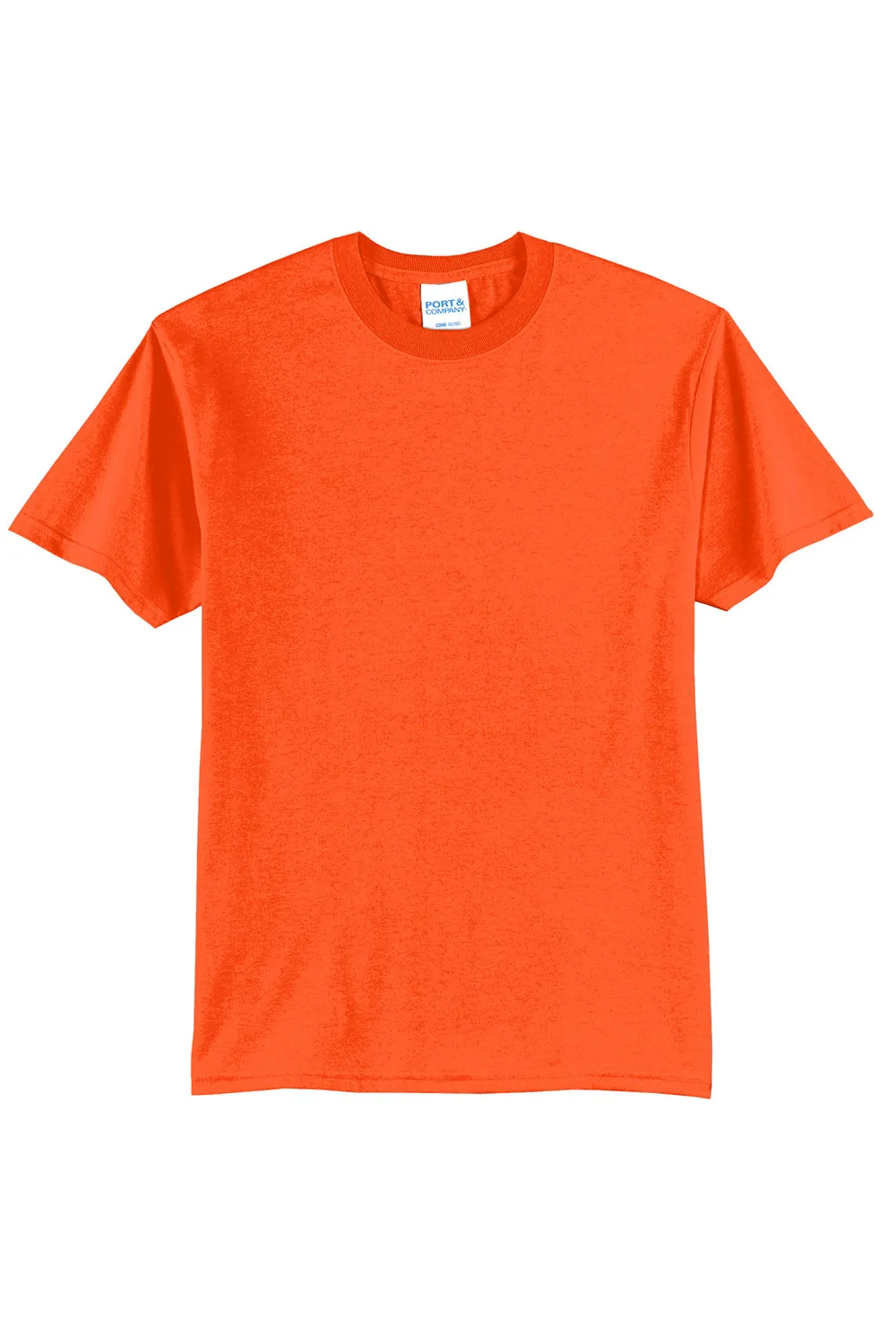 Port & Company Mens Core Short Sleeve Crewneck T-Shirt - Safety Orange