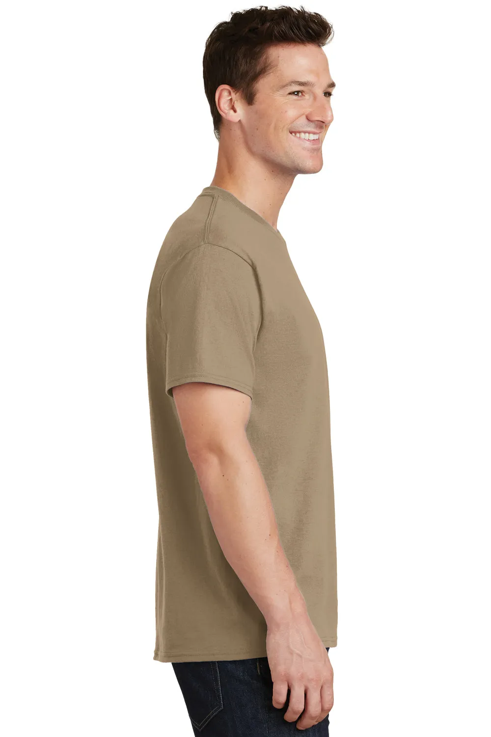 Port & Company Mens Core Short Sleeve Crewneck T-Shirt - Sand Brown